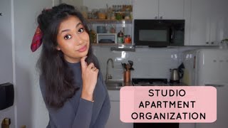 TINY KITCHEN ORGANIZATION  Organizing a Studio Apartment Kitchen [upl. by Kenna]