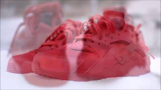 Nike Air quotTriple Redquot Huarache Review and OnFeet [upl. by Ayotac364]