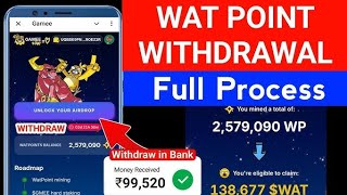 WAT POINT WITHDRAWAL  MOON CLUB KYA HAI  WAT COIN TOTAL SUPPLY  WAT COIN PRICE PREDICTION [upl. by Einahpit]