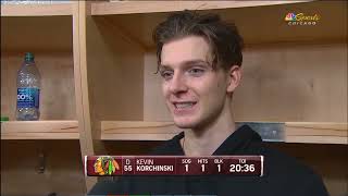 Kevin Korchinski PostGame Interview  Chicago Blackhawks vs Calgary Flames [upl. by Gorlin]