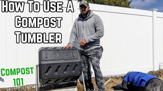 How To Use A Compost Tumbler  For Beginners  composting compost tumbler [upl. by Lichtenfeld]