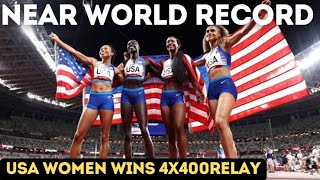 USA women’s Win 4x400 relay Finals at Paris Olympics  Women’s 4x400m Relay [upl. by Verlie901]