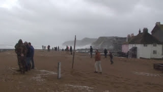 4 METER WAVES HIT WEST BAY DORSET [upl. by Bluefield]