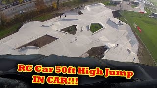 Preview Vid  Traxxas X maxx 50ft High on Skate Park IN CAR [upl. by Lenny]