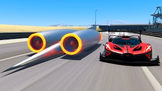 Thrust SSC GTR 10 Million HP vs Bugatti Bolide GTR at Special Stage Route X [upl. by Enyal]