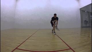 Slow motion forehand drive serve left handed [upl. by Nnylaj]