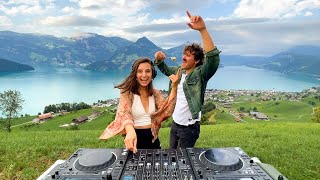 Groovy Deep House Music Mix  Outdoor Cooking in Alps  Swiss Cheese Fondue Dinner [upl. by Yank]