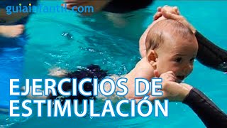 Primer contacto del bebé con el agua ejercicios estimulación [upl. by Studdard797]