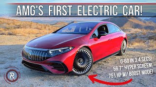 The 2022 MercedesAMG EQS Is A Super Quick Electric Ultra Luxury Sedan [upl. by Novyaj]