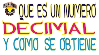 qué es un número decimal y como se obtiene  ejemplos [upl. by Ettegroeg]