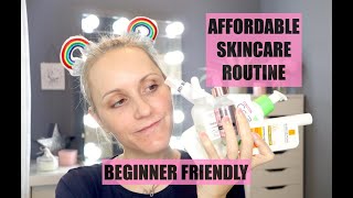 AFFORDABLE DRUGSTORE SKINCARE ROUTINE [upl. by Enelehs848]