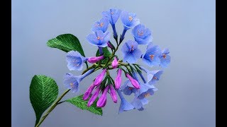 ABC TV  How To Make Virginia Bluebell Paper Flower From Crepe Paper  Craft Tutorial [upl. by Niarfe989]