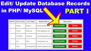 22 How to edit Update data in Database using PHP MYSQL PHP Tutorial for beginners cyber warriors [upl. by Teuton185]