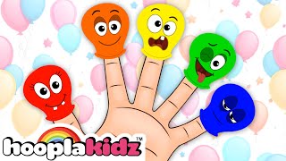 HooplaKidz Balloon Finger Family Song  Fun Kids Songs [upl. by Bowen]