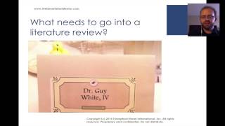 How to Write a Literature Review  Dr Guy E White [upl. by Ketty]