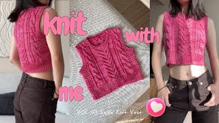 💞 Part1 How To Knit Cable Knit Vest  FREE PATTERN  ★★☆ [upl. by Karyn551]