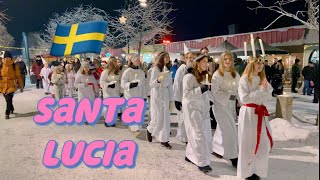 Santa Lucia  Swedish holiday of light  Christmas market [upl. by Aryad]