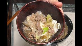 芋煮牛肉 醤油味【江戸長火鉢 38杯目】 [upl. by Aicittel]