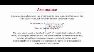 Assonance  What is Assonance Figure of Speech  Literary Terms [upl. by Adnaerb]