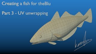 Creating a fish for theBlu using Blender  part 3 UV unwrapping [upl. by Aytida757]