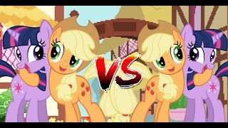 MUGEN Request 688 Twilight Sparkle and Applejack VS Applejack and Twilight Sparkle [upl. by Nyrad]