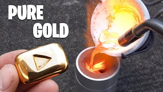 Casting Gold YouTube Play Button [upl. by Hullda913]