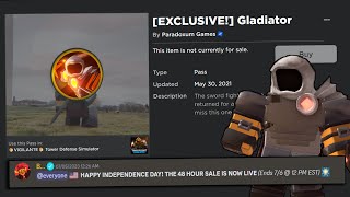 When You Late To Buy The Gladiator Gamepass TDS  Roblox [upl. by Asined510]