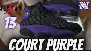 EARLY LOOK JORDAN 13 COURT PURPLE 2022 DETAILED REVIEW [upl. by Yraillih]