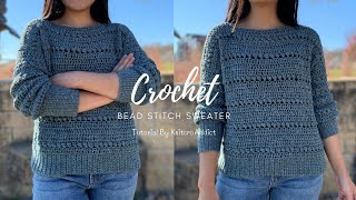 Crochet Bead Stitch Sweater Pattern Learn to Crochet a Simple Sweater [upl. by Bernarr]