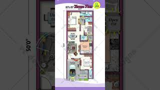 20×50 house plan with car parking new version 3bhk home 20’ by 50’ house map 2050 home design [upl. by Seema]