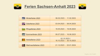 Ferien SachsenAnhalt 2023 [upl. by Anifur]