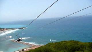 Dragons Breath Zip Line worlds longest zip line over water Labadee Haiti [upl. by Ymac]