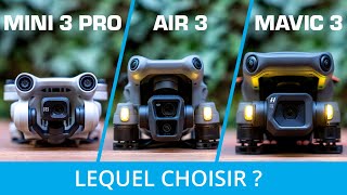 DJI MINI 3 PRO  AIR 3  MAVIC 3  Lequel de ces drones choisir [upl. by Lareena284]