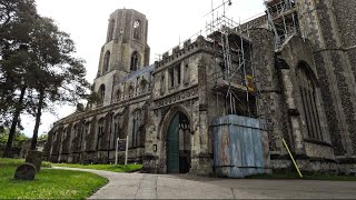 Wymondham Abbey in Norfolk Wall memorials ruins and organ practice religion ruins worship [upl. by Genie561]