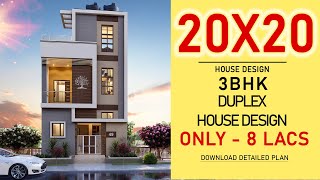 20x20 House Plan  Low Budget House Design  3BHK  2020 3D House Design  HouseDoctorZ [upl. by Sirehc]