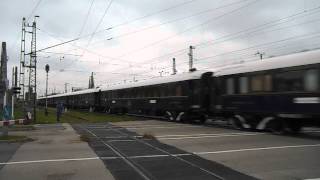 Taurus 470 003 with the Orient Express VSOE passes via Győr 25 10 2014 [upl. by Ynohtnad]