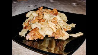 Ricette da Sballo Tagliatelle Con Funghi Gallinacci Champignon e Speck [upl. by Airahcaz]