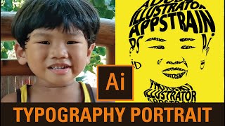 How to Create Typography Portrait in Illustrator [upl. by Elcarim]