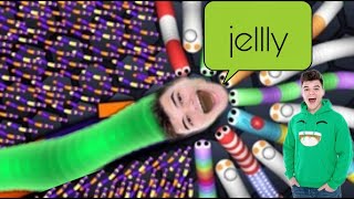 Playing as JELLY in slitherio WORLD RECORD😬😱😱 [upl. by Arvell458]