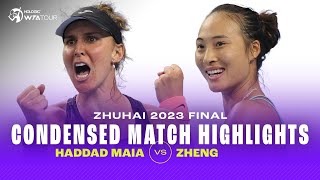 CONDENSED MATCH  Beatriz Haddad Maia vs Zheng Qinwen  2023 Zhuhai Final  WTA Highlights [upl. by Doykos852]