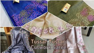 Tussar Tussar Cutwork Saree With Best Fabric Contact 6204444367 For Buying 💕 [upl. by Seditsira]