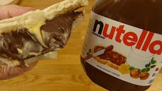 One Jar Of Nutella 800g Sandwich amp Eating [upl. by Harikahs]