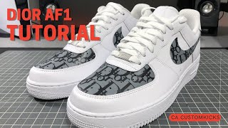 DIOR CUSTOM AIR FORCE 1  TUTORIAL PAINTED [upl. by Bobbi]