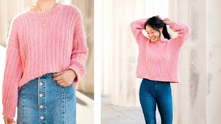 Crochet Ribbed Sweater DIY Tutorial [upl. by Halland233]