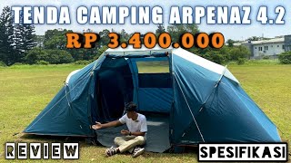 SPESIFIKASI DAN REVIEW TENDA CAMPING QUECHUA ARPENAZ 42 tendacamping camping review [upl. by Fitalludba605]