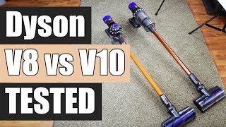 Dyson V8 vs Dyson V10  Detailed Tests and Comparison [upl. by Cristi]