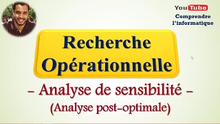 Recherche opérationnelle  Analyse de sensibilité Analyse postoptimale [upl. by Kenleigh]