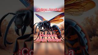 ¡Avispa asesina 🐝 Conoce La Avispa Verdugo naturaleza nature chatgpt capcut [upl. by Ardiekal]