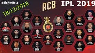 IPlAuction Rcb child2star List of RCB Retained Players in ipl 2019 [upl. by Etnoek]