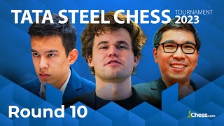 Keymer v van Foreest  Chess’ Strongest FIGHT For 2023 Tata Steel Championship Title  R10 [upl. by Bloom]